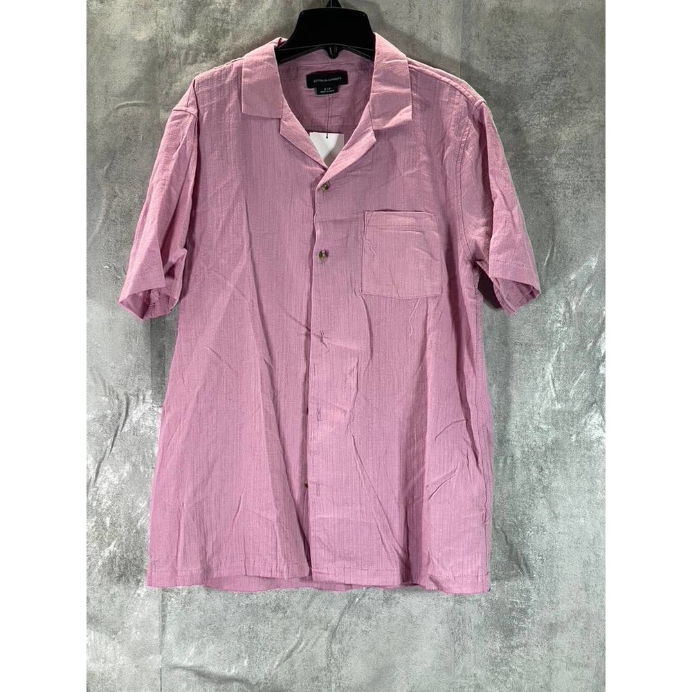 Cotton:On Men's Wild Rose Riviera Button-Up Short-Sleeve Shirt SZ S